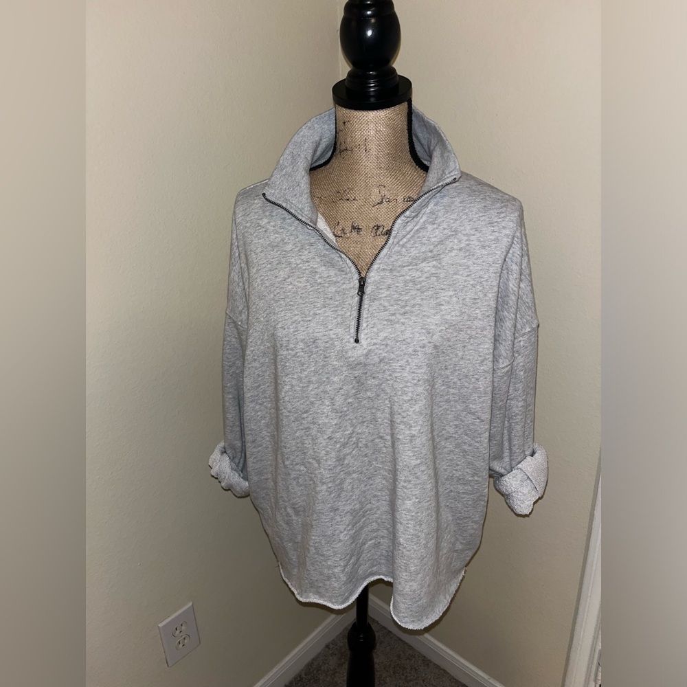 Aerie Quarter Zip Cropped Sweater